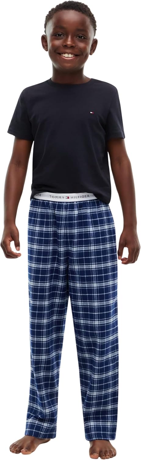 Detalle de Tommy Hilfiger Jungen 2er Pack T-Shirts Kurzarm Rundhalsausschnitt – Desert Sky/White, 12–14 Jahre