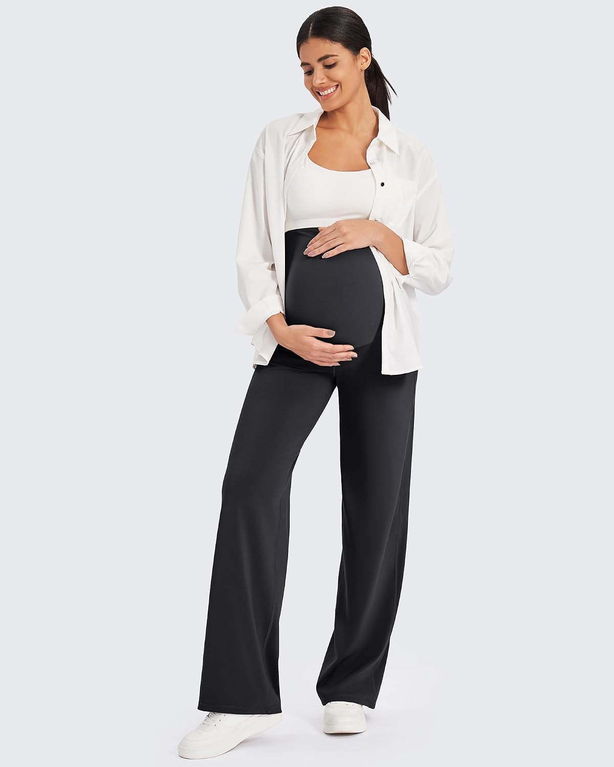 Thumbnail 3 de G4Free Maternity Trousers Over Bump: Stretchy, High-Comfort Lounge & Workwear Pants with Pockets