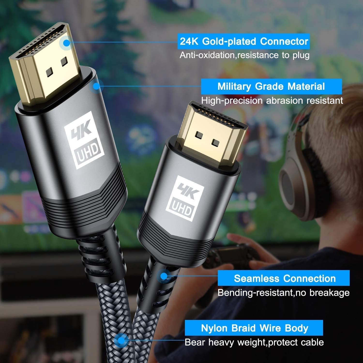 Detalle de AviBrex 4K HDMI cable 12m for 4K60