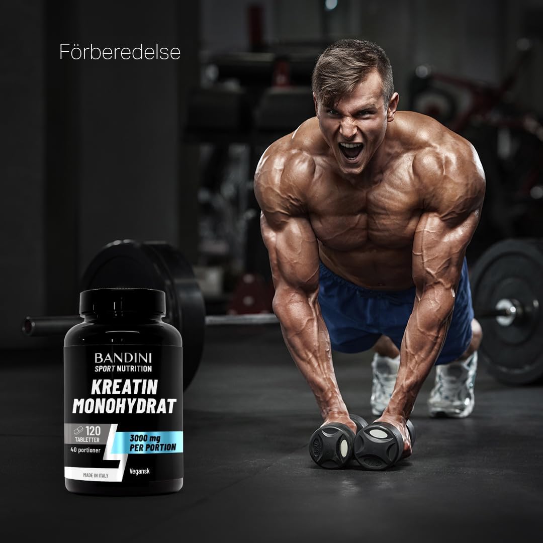 Thumbnail 6 de BANDINI Creatine Monohydrate – kreatintabletter, 3 000 mg per dos, veganska
