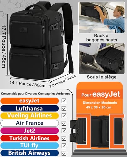 Thumbnail 1 de LYNXCHER Bagage Cabine 45x36x20 cm – Sac à Dos Voyage 30 L pour cabine Easyjet, ordinateur 15,6" et confort quotidien