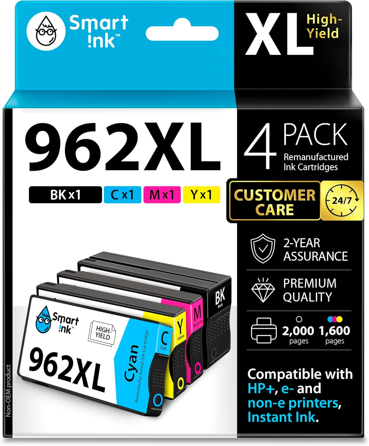 Detalle de Smart Ink Remanufactured Ink Cartridges 962XL Combo Pack