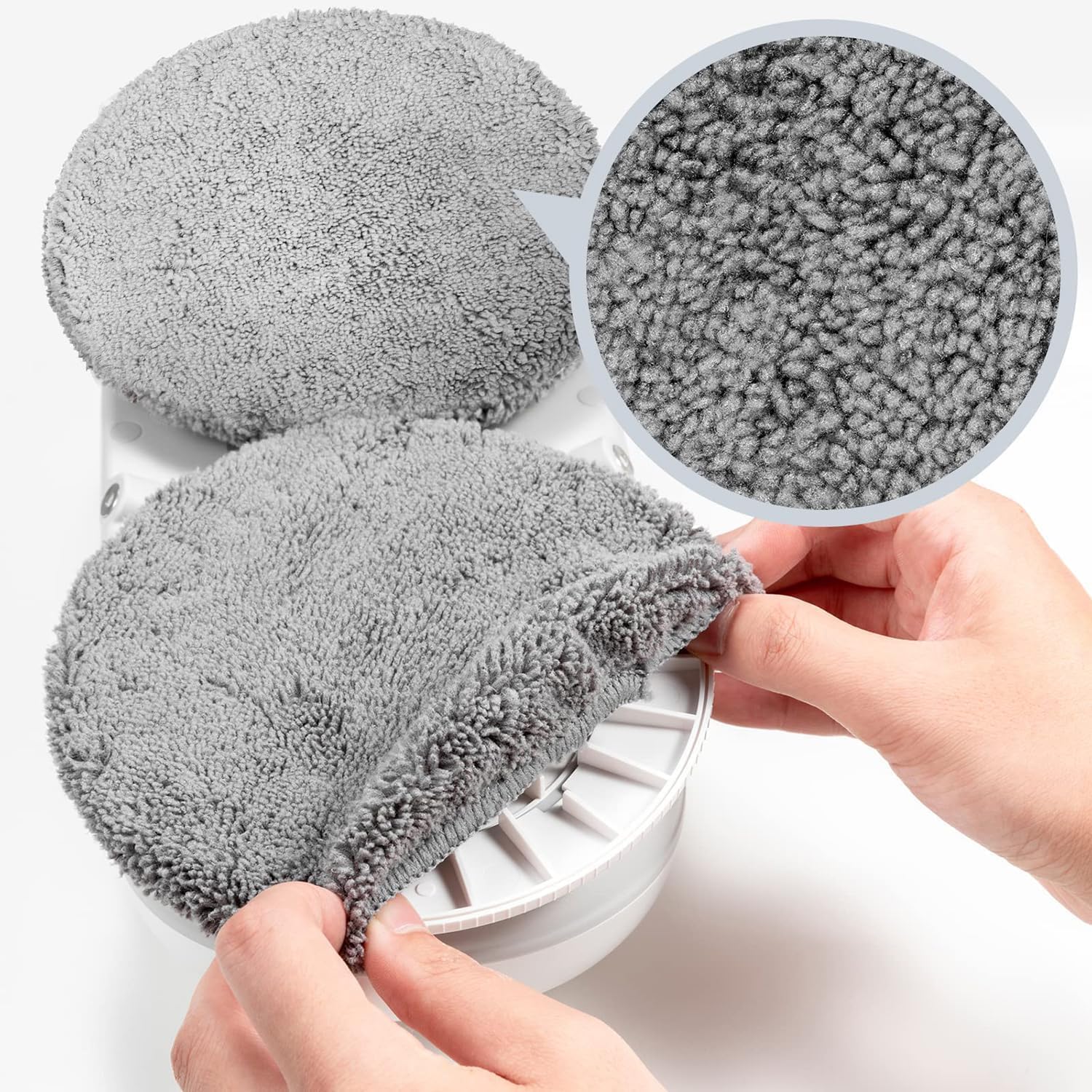 Detalle de HIXZAP12 Mikrofaser-Ersatzpads (12er-Pack) für X1 Fensterreiniger – waschbar & wiederverwendbar