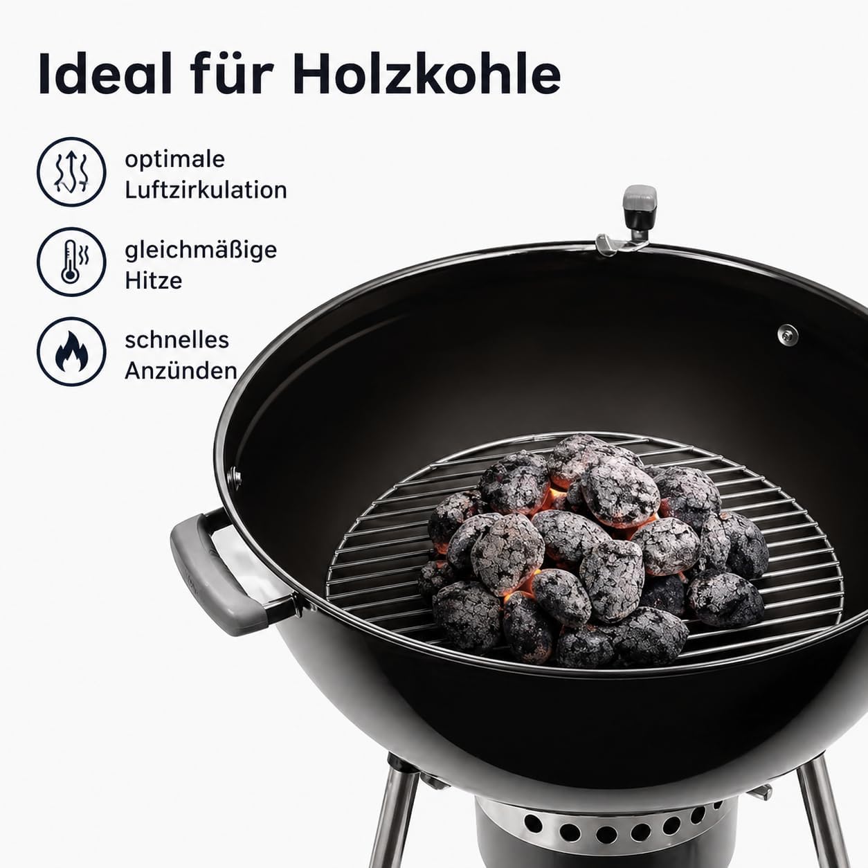 Detalle de Uniflasy 7441 43cm Charcoal Grate for Weber 57cm Kettle Grills