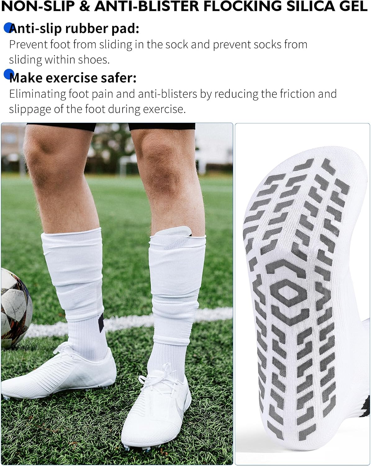 Detalle 1 de CLOSEMATE CT05 Football Grip Socks with Silicone Grip and Arch Support