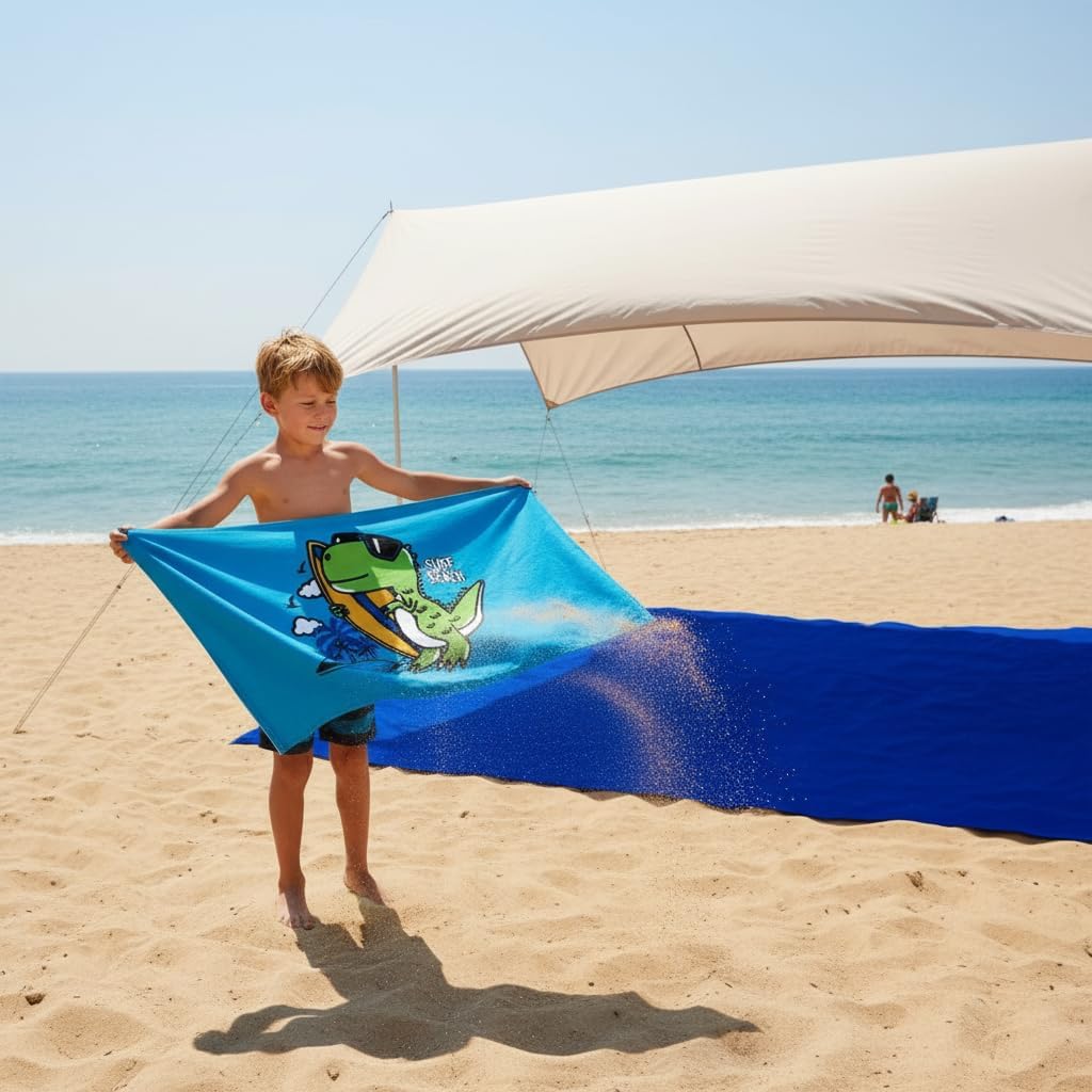 Detalle 2 de DJDEA Serviette de Plage Adulte 90x180 cm en Microfibre – Imprimé Fruits