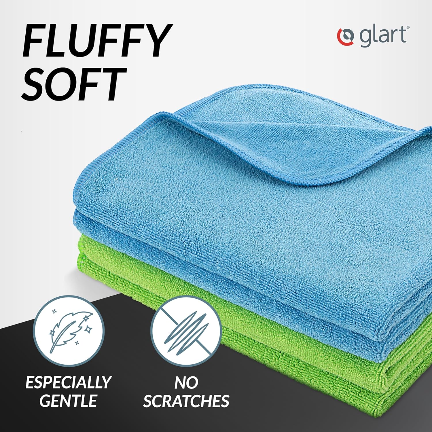 Thumbnail 1 de Glart 4484 4 Super Soft Microfibre Cloths 40 x 40 cm – Blue/Green