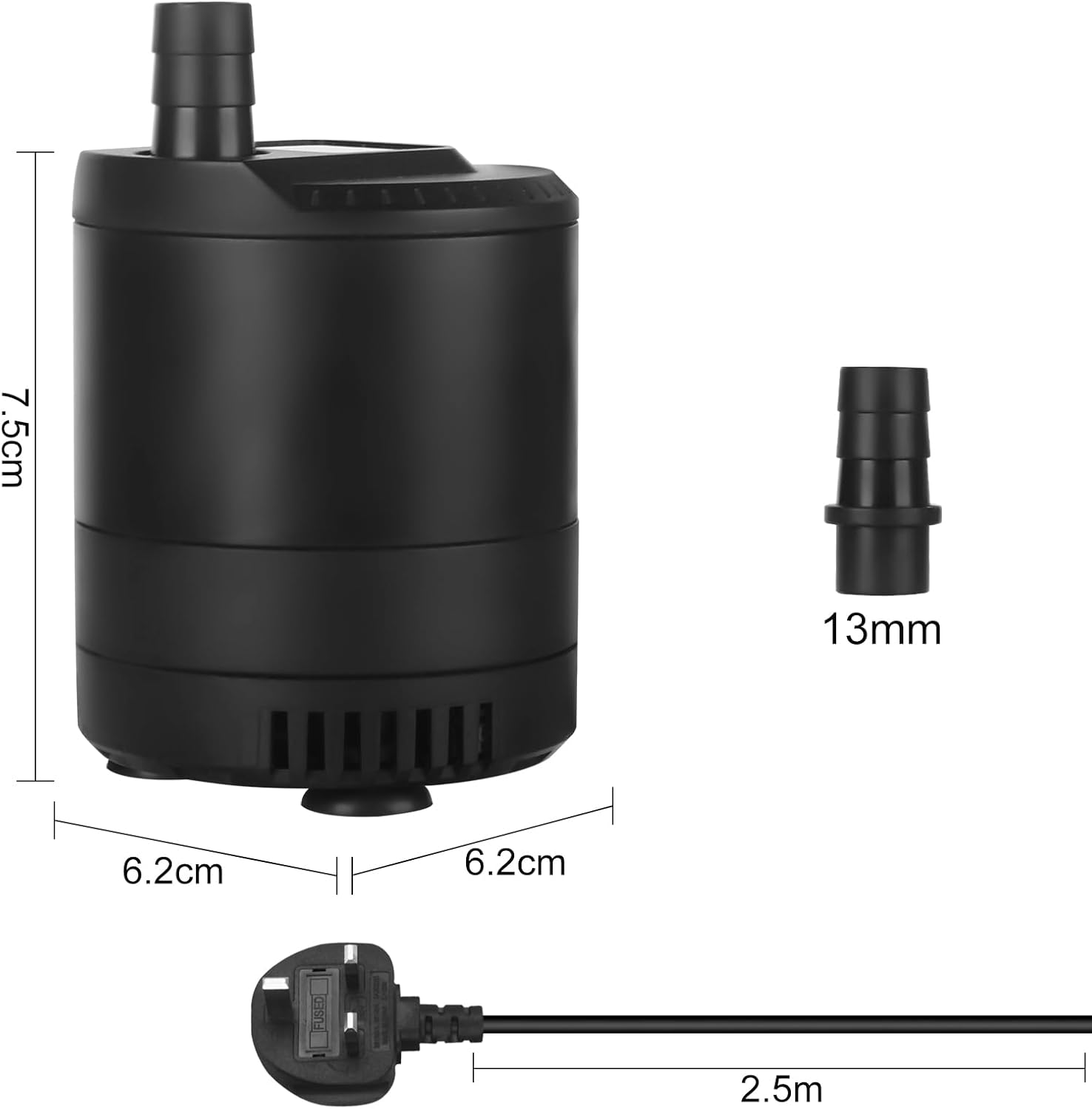 Detalle 2 de 45W 3000L/H Submersible Water Pump – Ultra Quiet Aquarium Pump for Fish Tank, Pond and Hydroponics