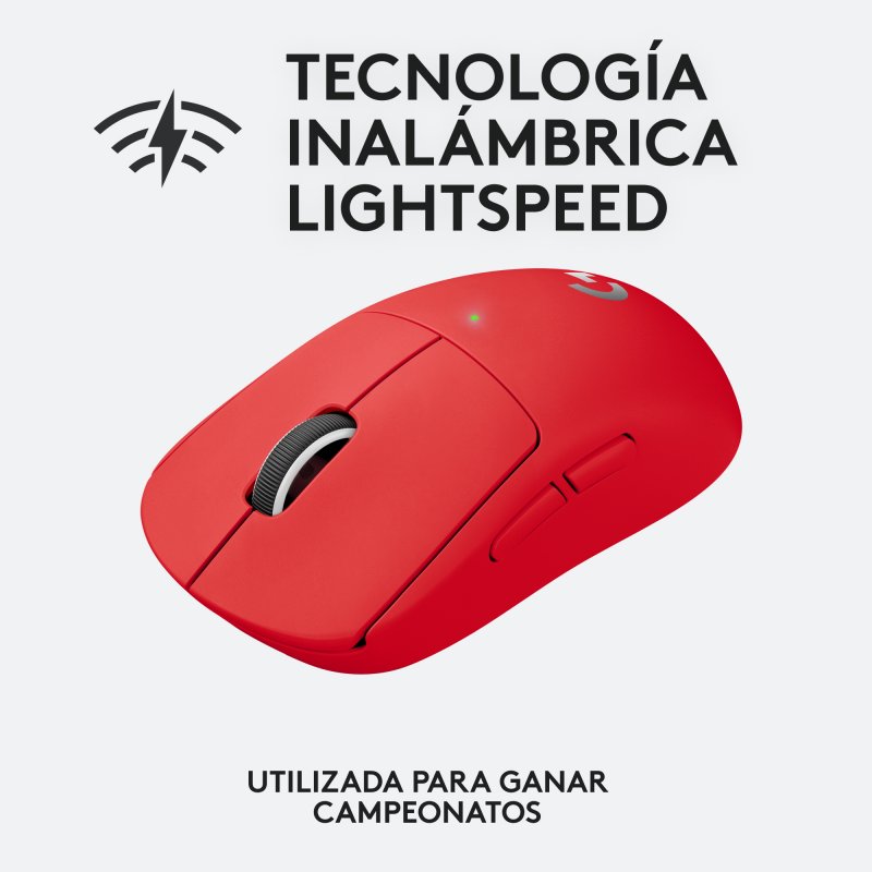 Detalle 1 de Logitech Pro X Superlight 25600 DPI — Ratón gaming rojo