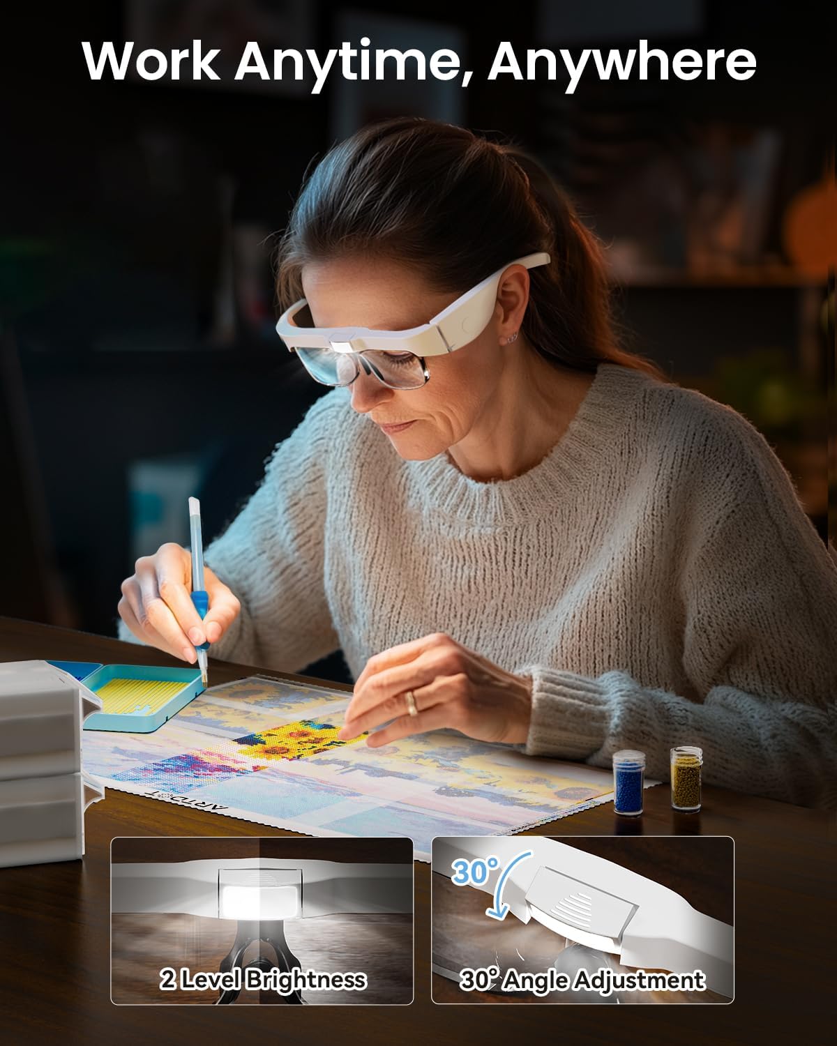 Detalle 1 de ARTDOT Gafas Lupa Luz LED 0,75–4X