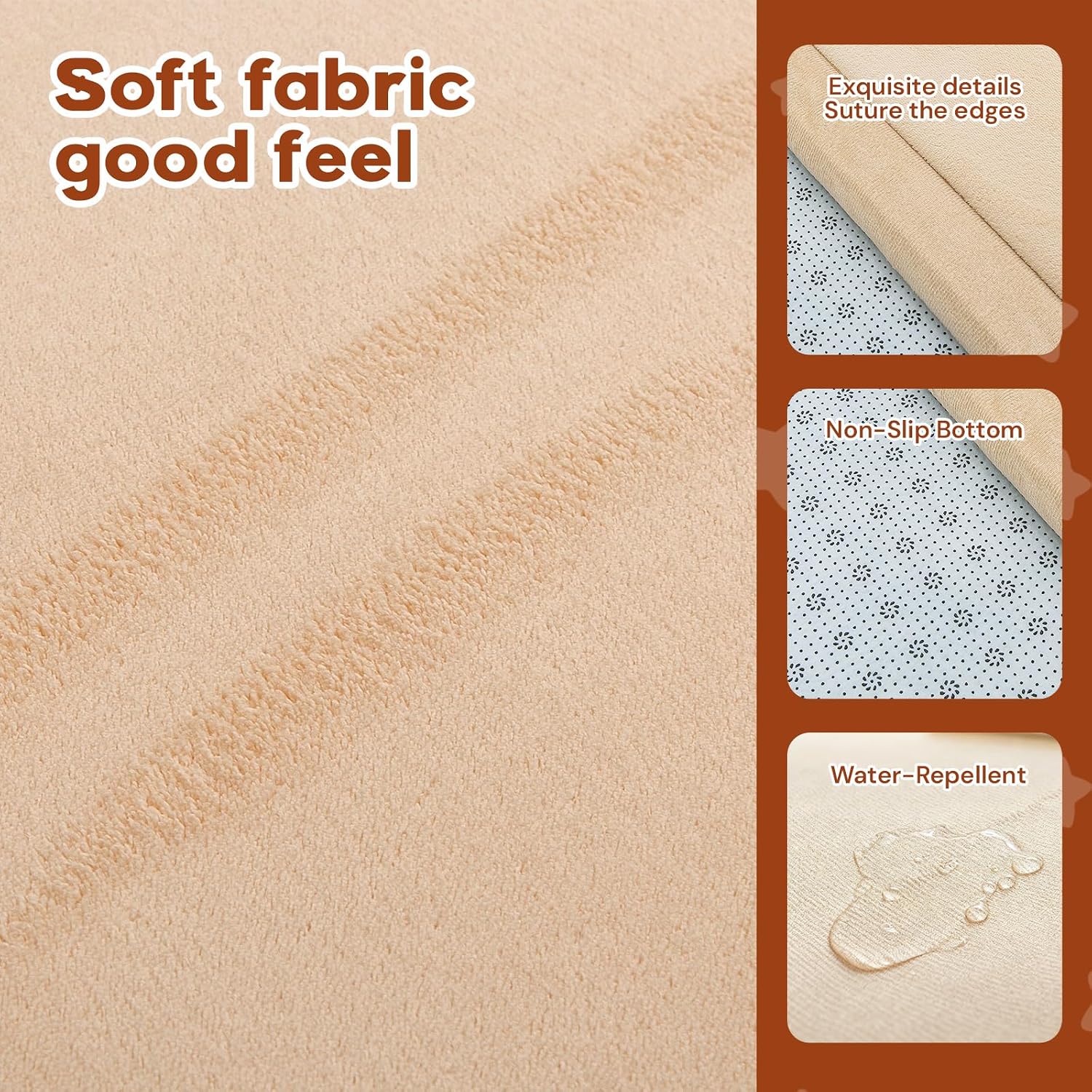 Detalle 2 de RONGFA 79" x 71" Baby Play Mat with 1.3-Inch Memory Foam, Brown