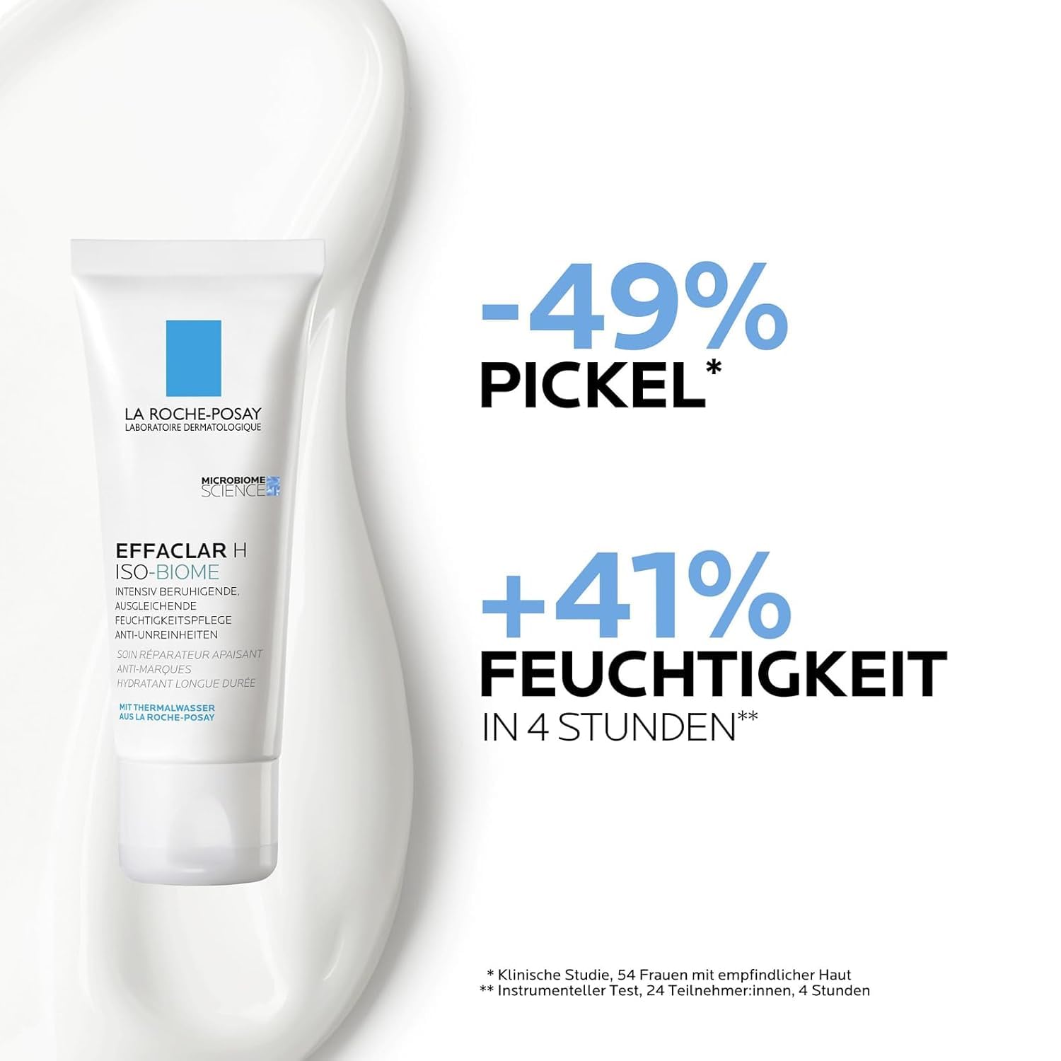 Thumbnail 3 de La Roche-Posay Effaclar H Iso-Biome Feuchtigkeitspflege bei austrocknender Akne-Behandlung (40 ml) mit Niacinamid & Provitamin B5