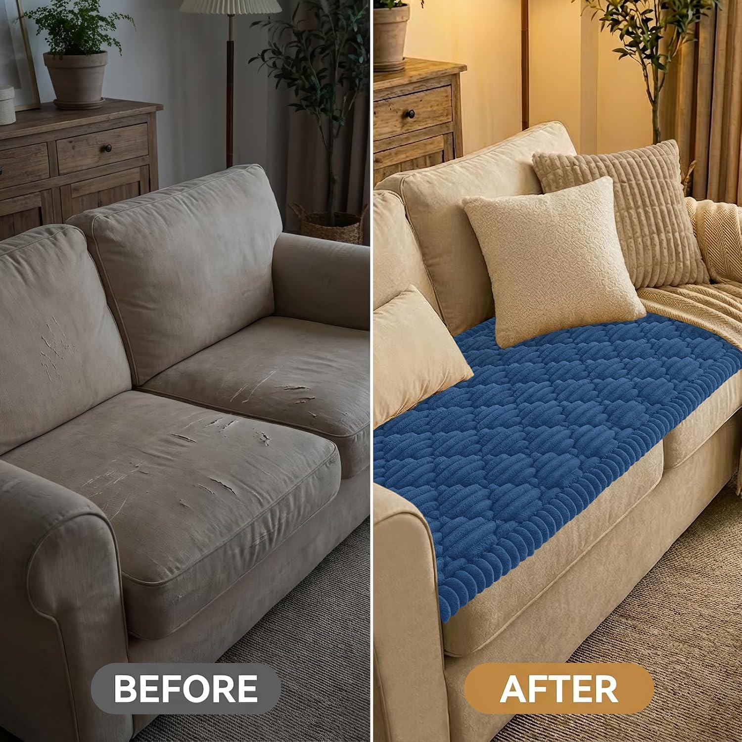 Thumbnail 6 de Smiry Pet Couch Covers for Dogs (Washable, Non-Slip, Navy 27.6" x 88")