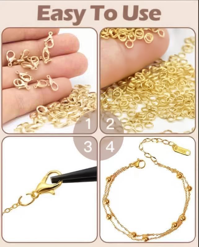 Detalle 2 de OHINGLT Model 1 Lobster Clasp and Jump Ring Set, 700 Pieces, Silver-Plated