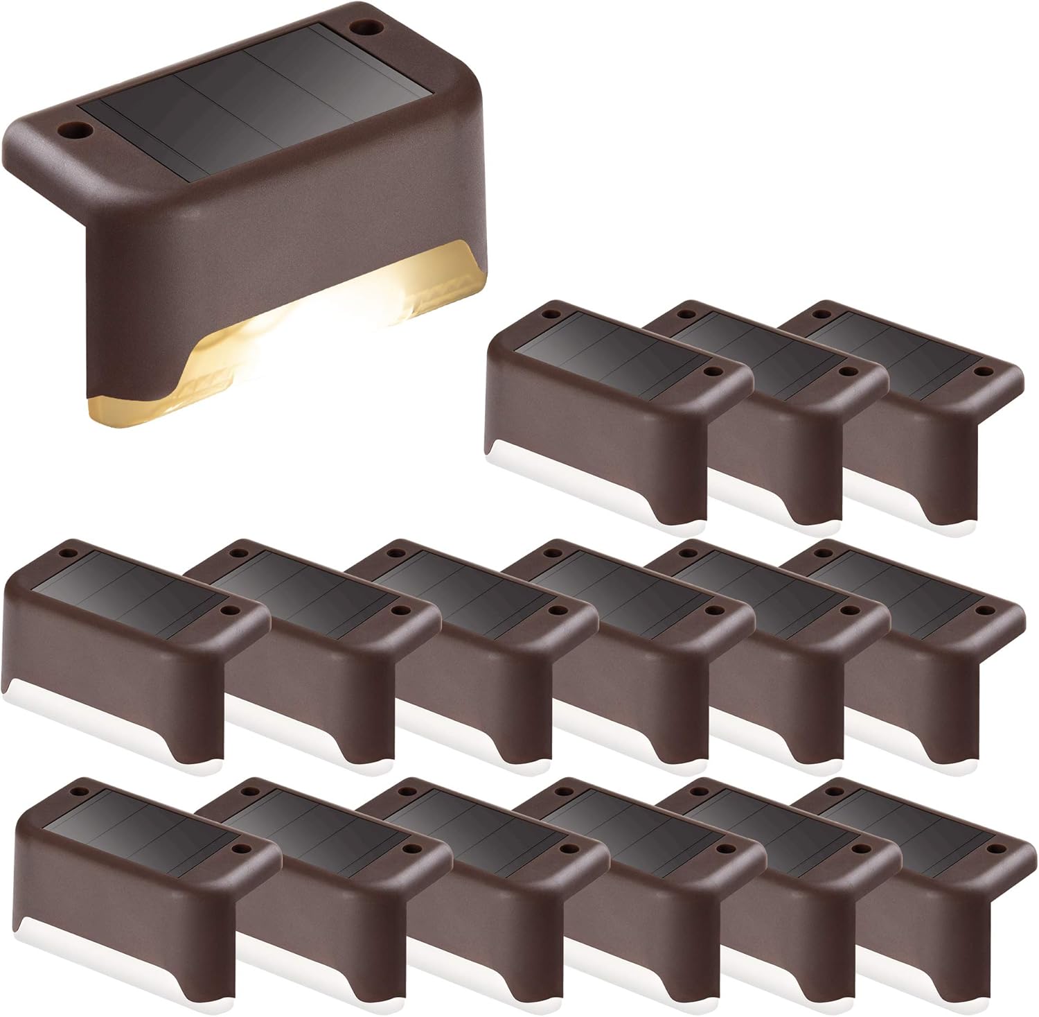 Thumbnail 1 de Solpex Solarleuchten für außen (16 Stück) – Braun, Warmweiß für Treppen & Wege