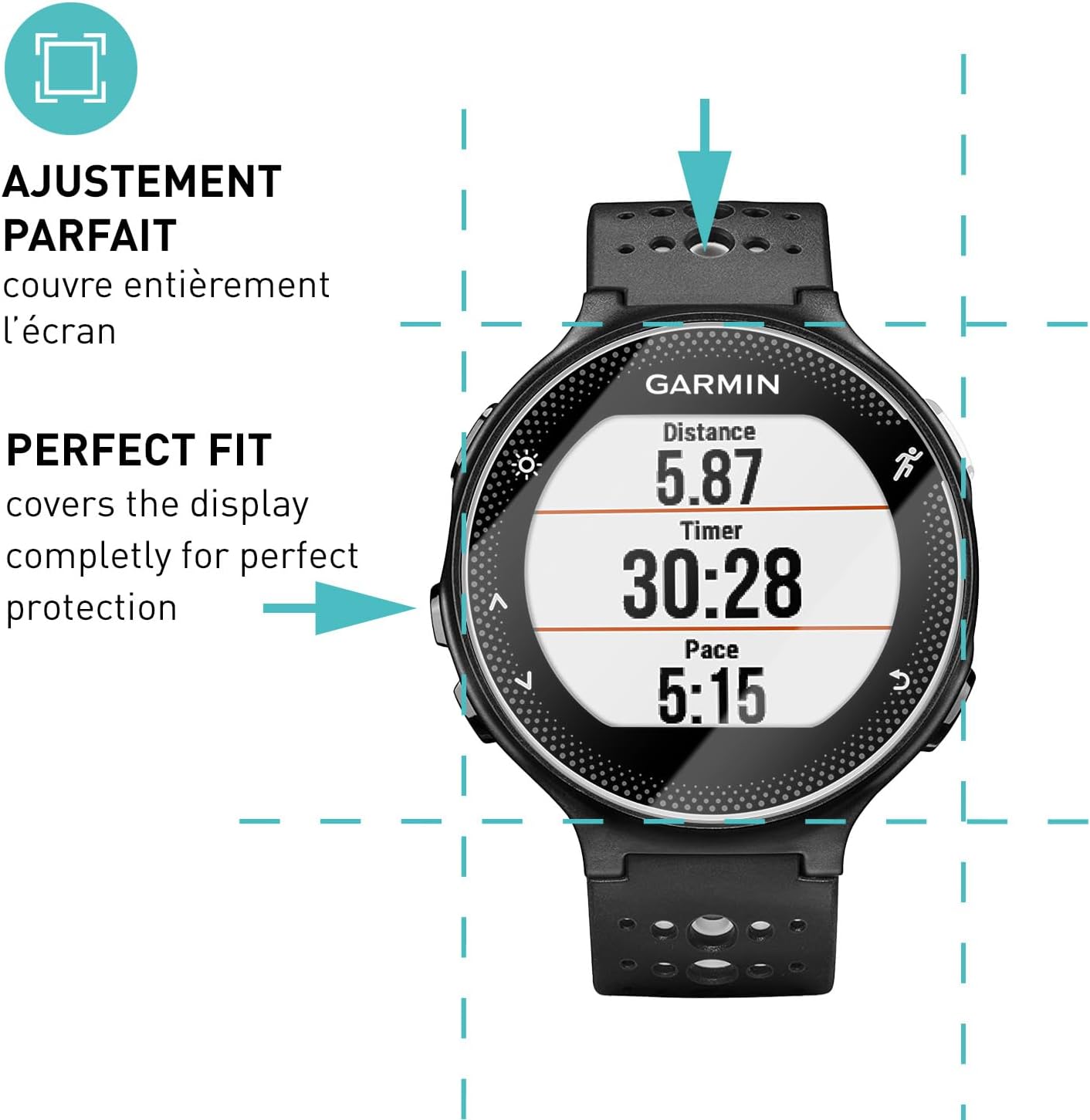 Detalle de smartect Verre Trempé 9H (3 pièces) pour Garmin Forerunner 235 – protection écran HD anti-rayures, sans bulles