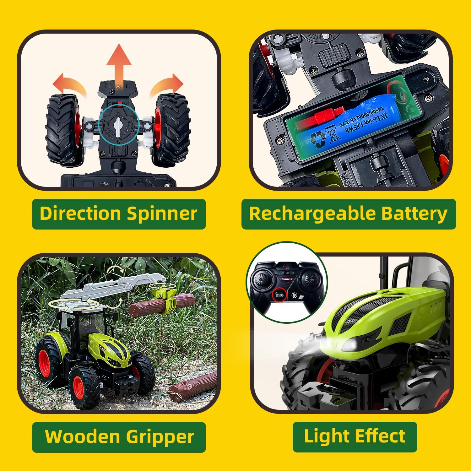 Thumbnail 4 de PENGBU RC 66066610 RC-tractor met 2,4 GHz en houten grijper