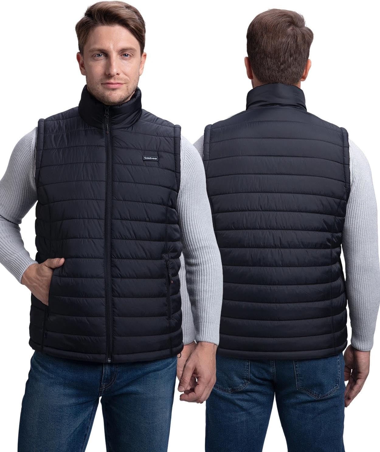 Detalle 2 de Soleilwear Men's Heated Vest, 9 Heating Zones