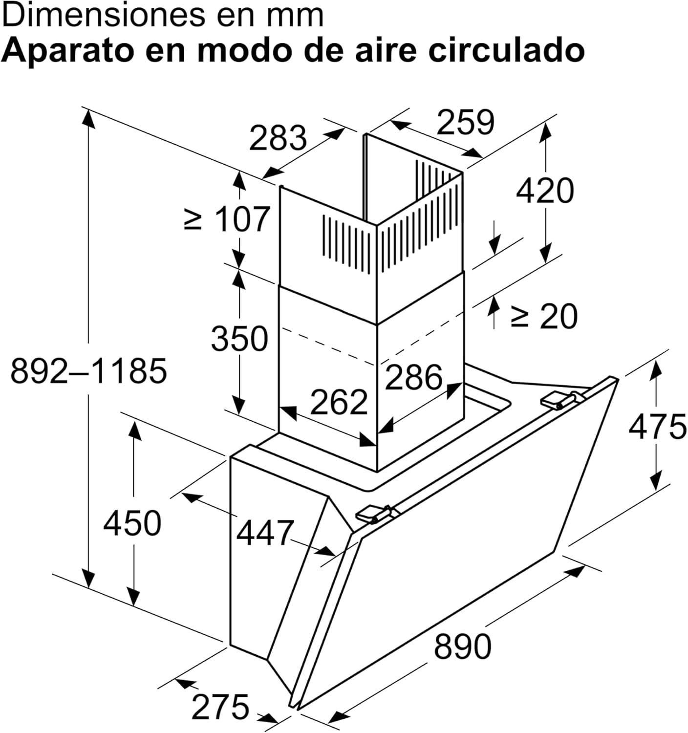 Thumbnail 1 de Balay 3BC599AN Campana decorativa inclinada 90 cm
