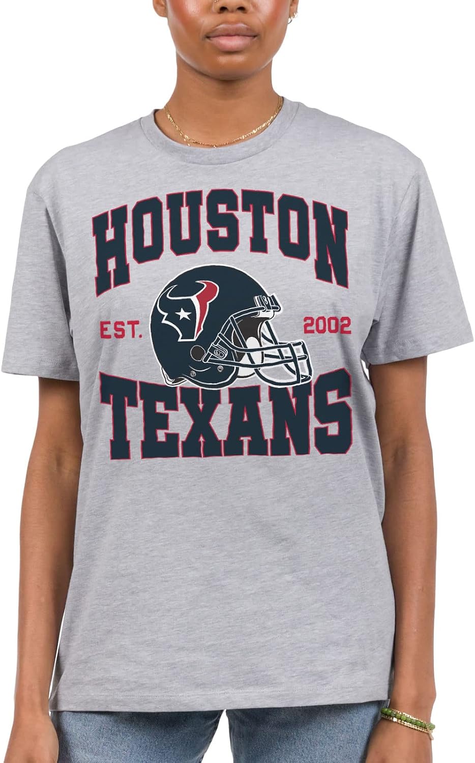 Thumbnail 1 de Junk Food Team Helmet Officially Licensed Short Sleeve Football Fan Shirt for Houston Texans (Men & Women)