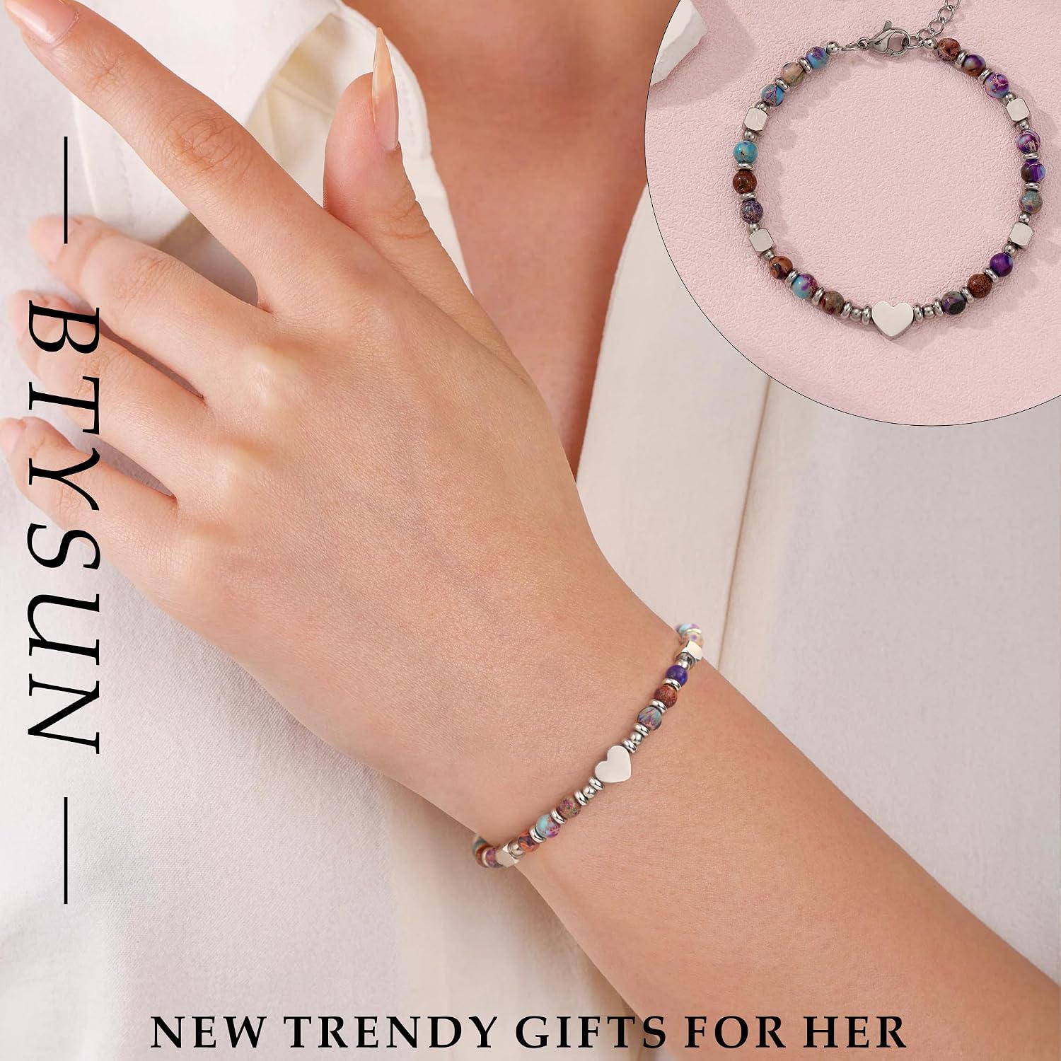 Detalle de Beaded Bracelet, 16+5 cm