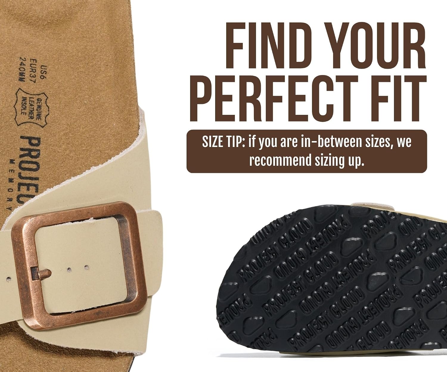 Detalle de Project Cloud 100% Genuine Leather Sandals for Women