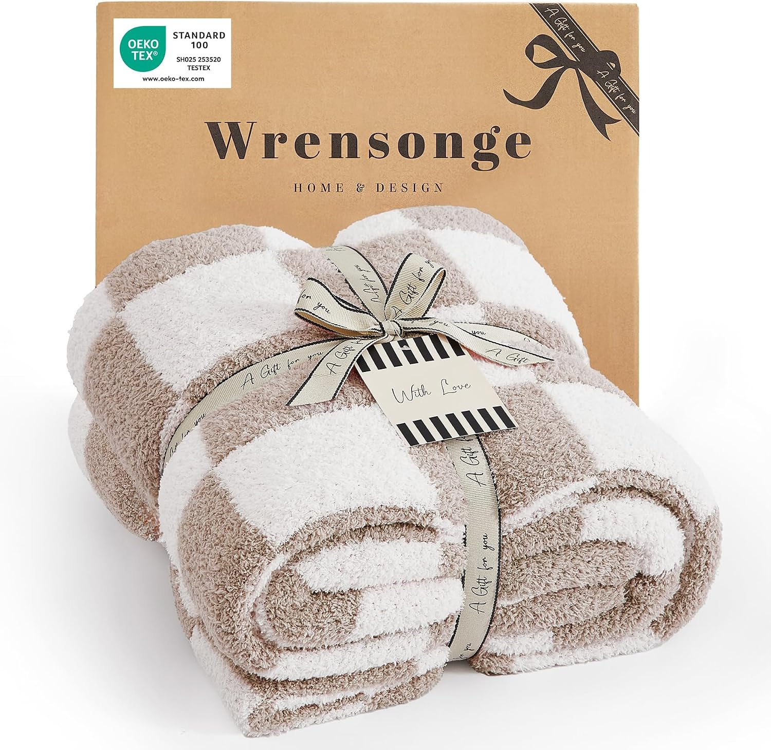 Thumbnail 6 de WRENSONGE Checkered Microfiber Throw Blanket, 50x70in, Black Grey