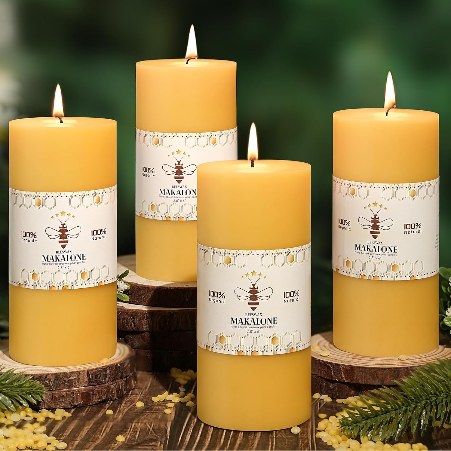 Detalle de Beeswax Pillar Candles 2.8 x 4 Inch