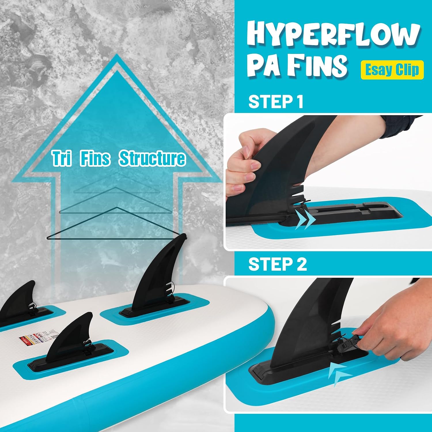 Detalle de FunWater Ultra-light Inflatable Stand Up Paddle Board – 10’6 with Adjustable Paddle, Pump, Leash and Backpack