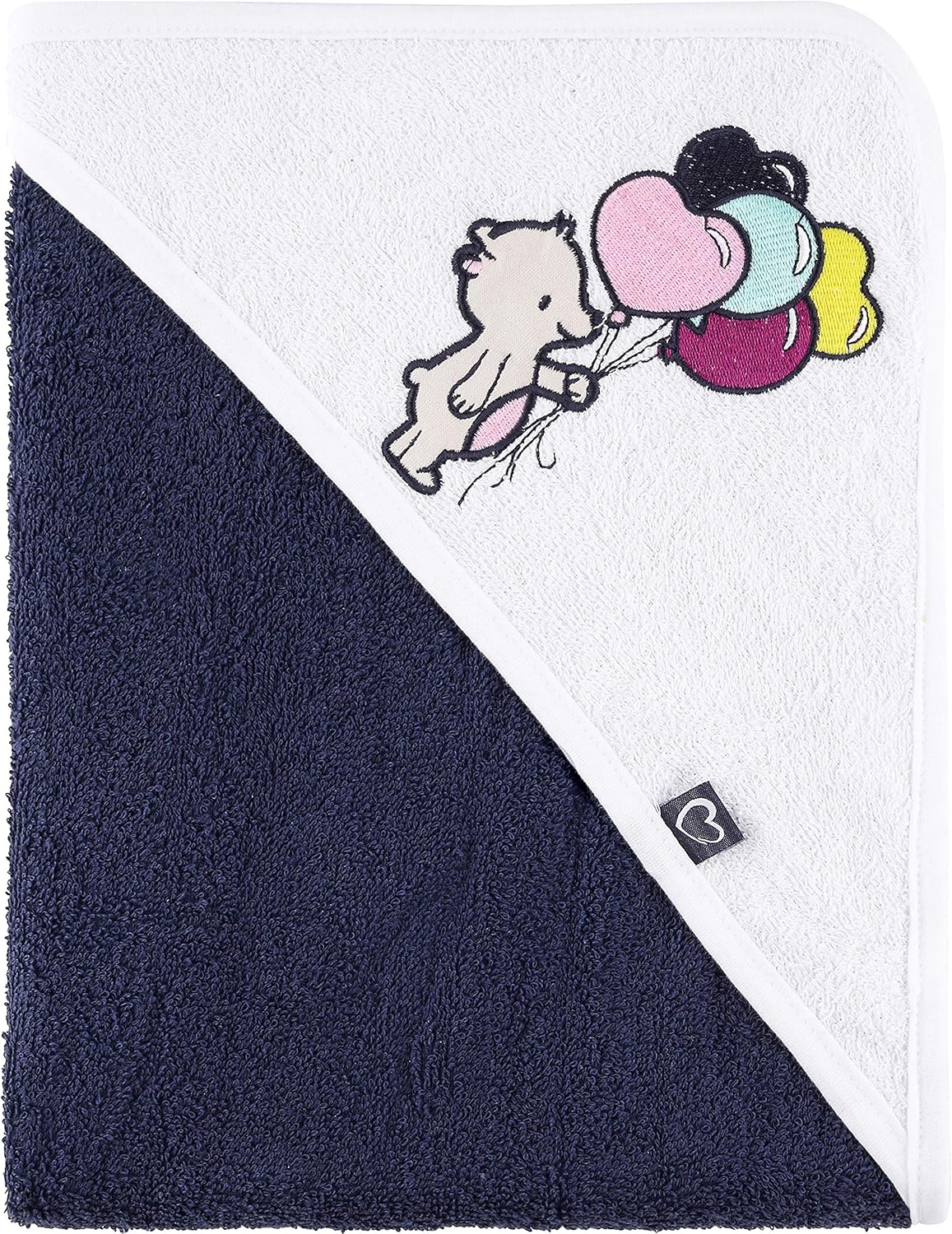 Thumbnail 5 de Be Mammy Serviette à Capuche en Coton Bébé – 100 x 100 cm, Blanc Mouton (BE20-240-BBL)