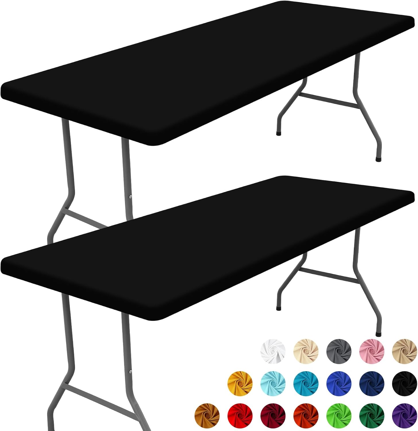 Detalle de Moosfor Spandex 6ft Rectangle Table Cloth 2 Pack