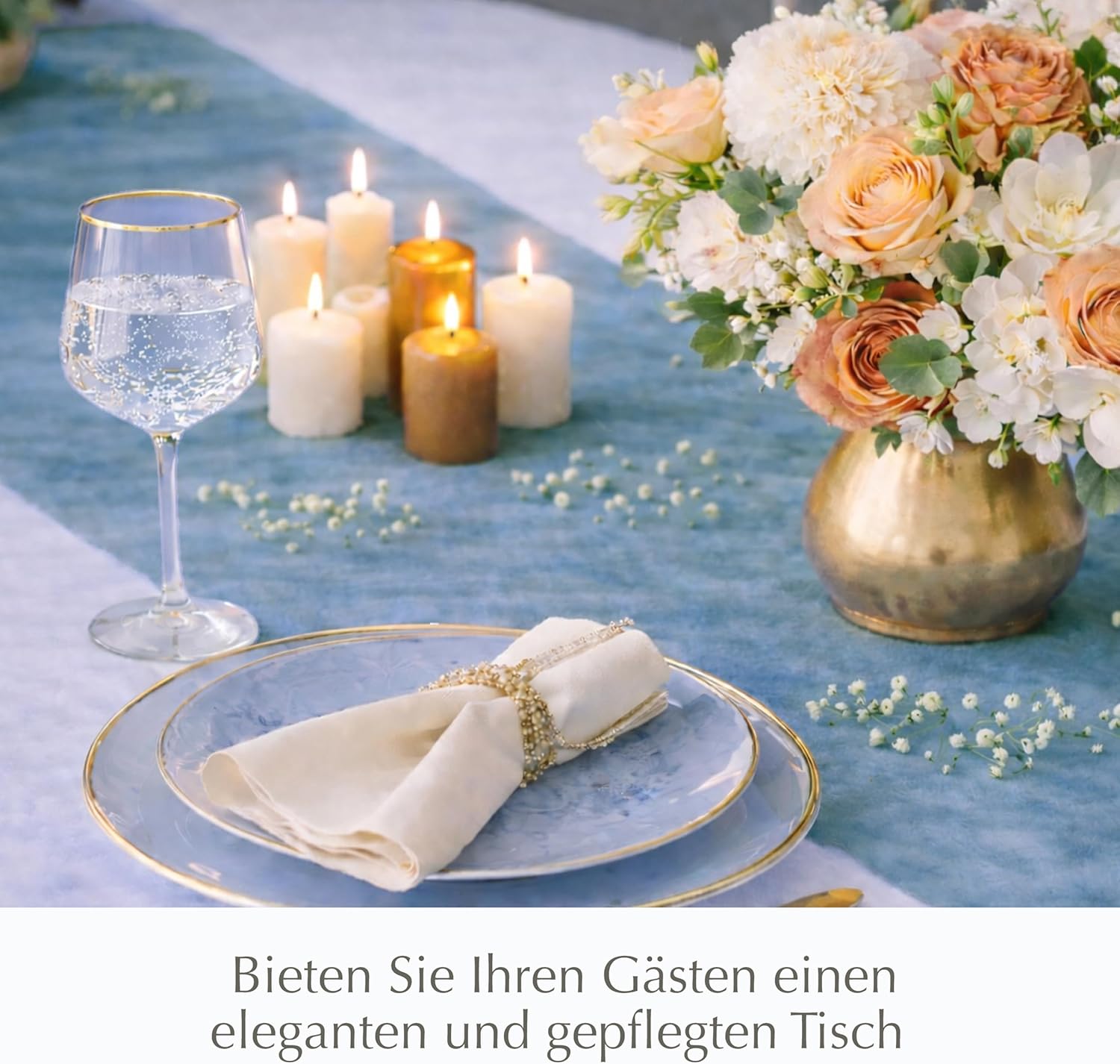 Thumbnail 6 de Twinzee Vlies Tischläufer Rauch Blau (30 cm x 25 m) für Tischdeko zu Geburtstag, Hochzeit, Taufe & mehr
