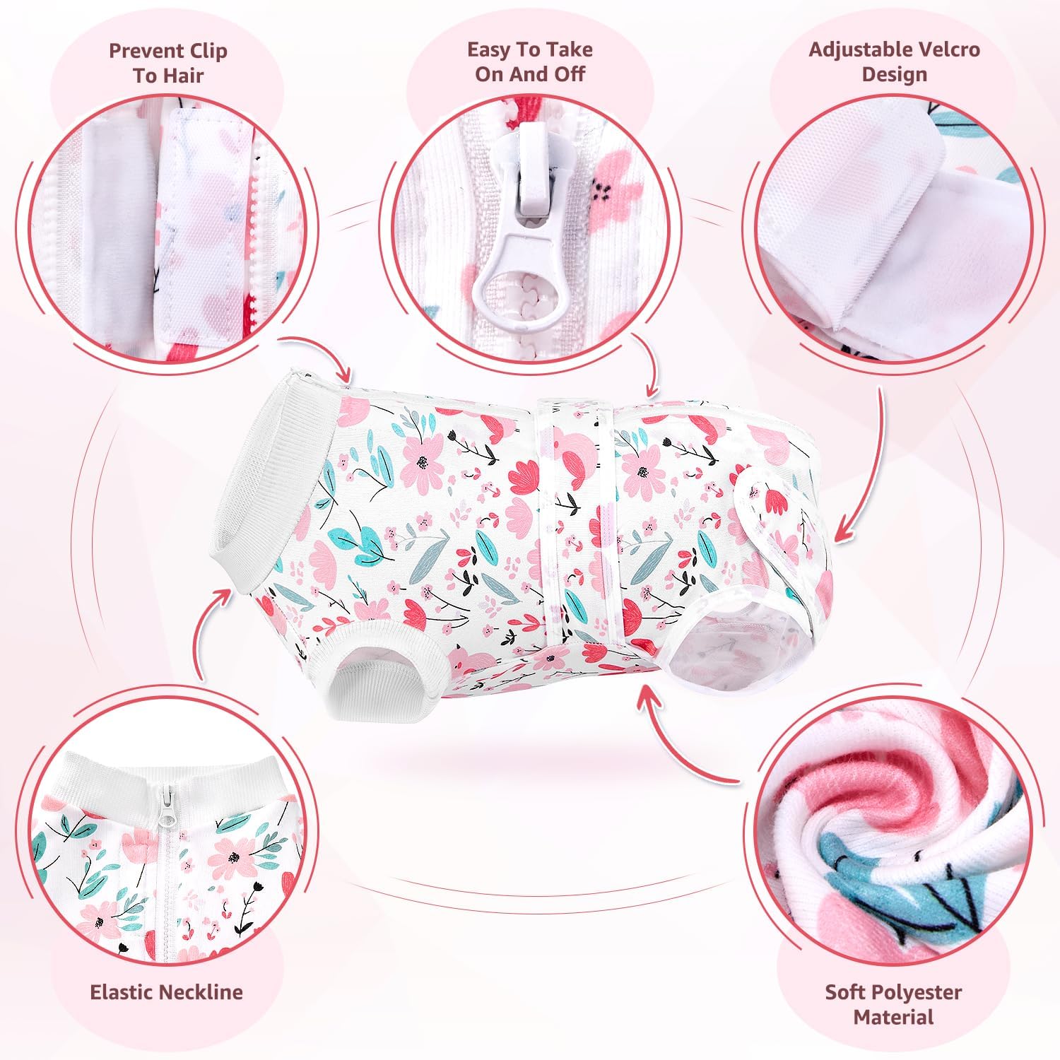 Detalle de Eyein Dog Surgery Recovery Suit XS — Post-Operative Bodysuit for Dogs