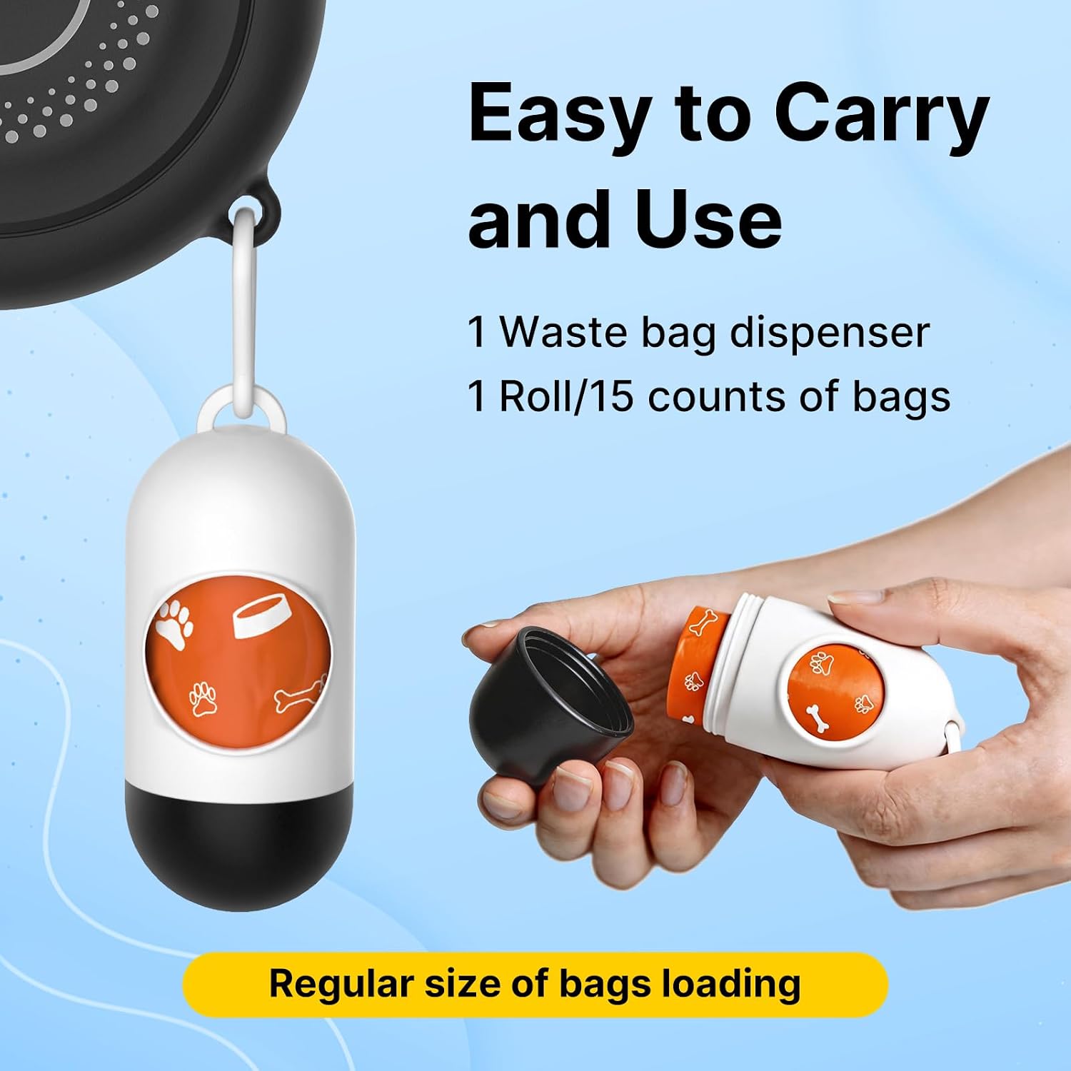 Thumbnail 3 de Petsuper 3M Retractable Dog Lead: Chew-Proof Steel Cable, 12ft Total with Poop Bag Dispenser