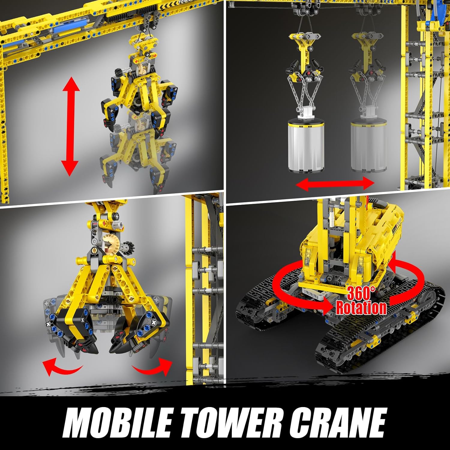 Thumbnail 3 de Mould King 17059 Technik Bagger Turmdrehkran – Klemmbausteine, 1731 Teile, 14+