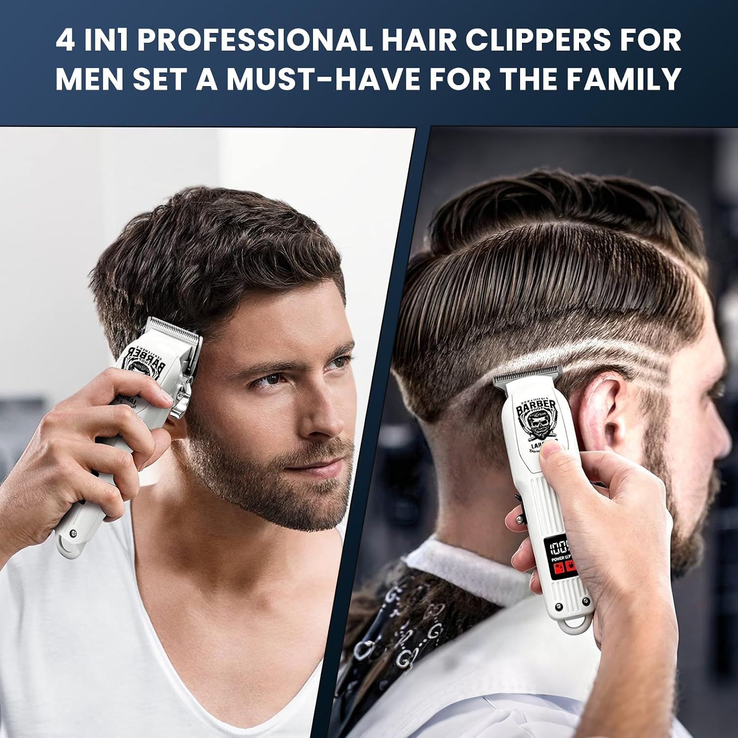 Detalle de Hair Clippers for Men: 2-in-1 Professional Cordless Hair Trimmer Set with 6500RPM Motor