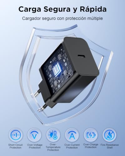 Detalle de Cargador USB-C 45W Baileku con cable de 2 m para Samsung y más
