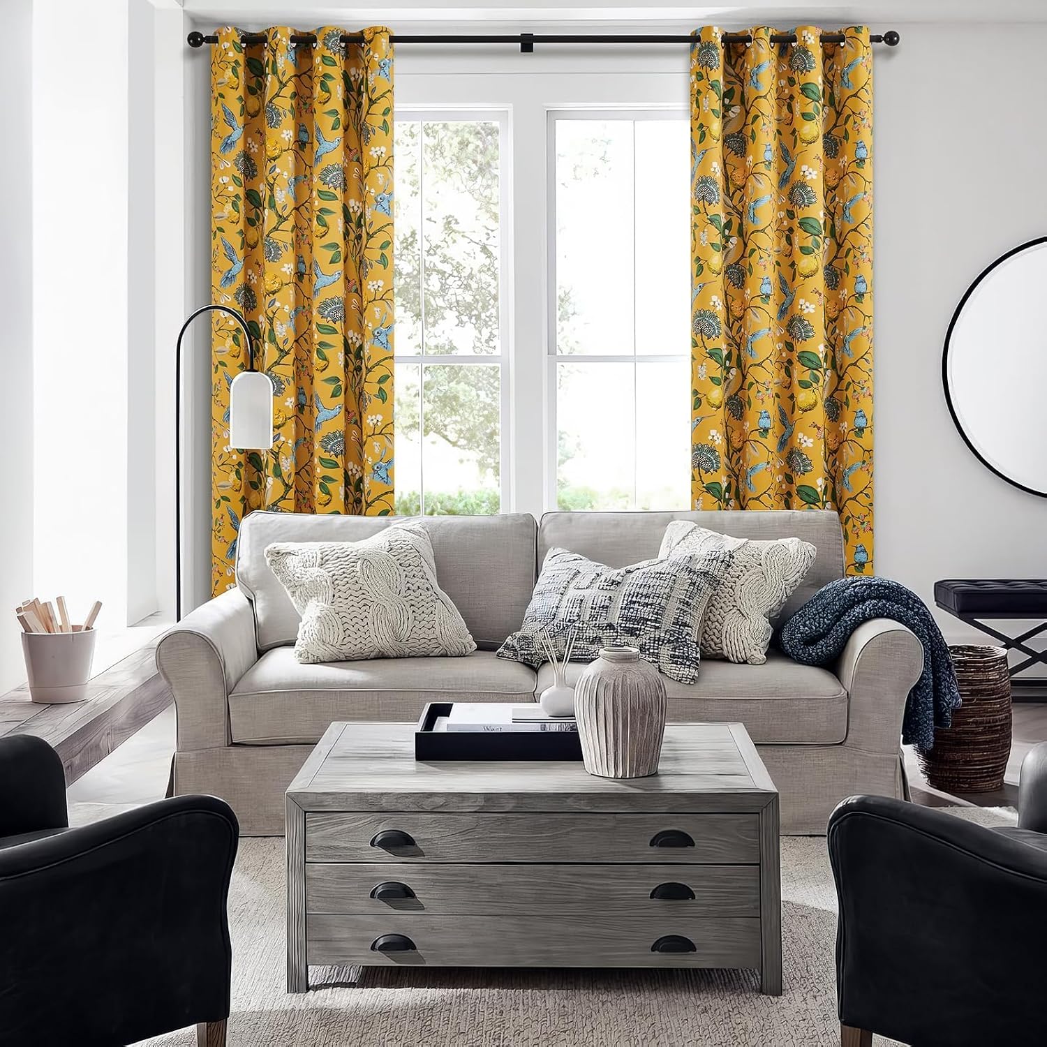 Thumbnail 4 de Topfinel Mustard Yellow Vintage Curtains 84 in 🏠