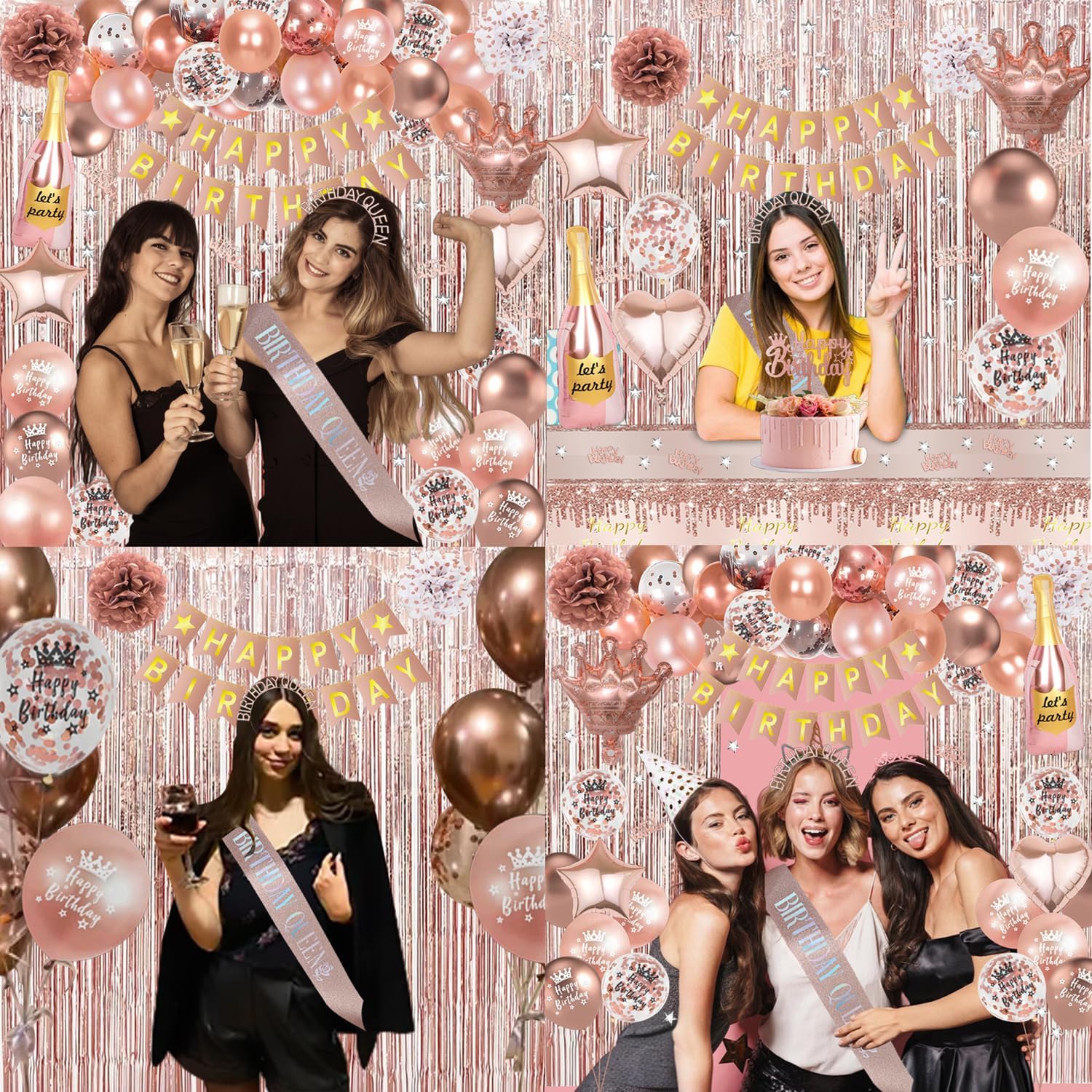 Thumbnail 5 de Rose Gold Birthday Decorations party set 🎉