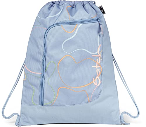 Detalle 2 de Satch Sportbeutel Vivid Blue – Hellblau: Robuste, recyclebare Sporttasche für Schule, Fitness und Schwimmsport