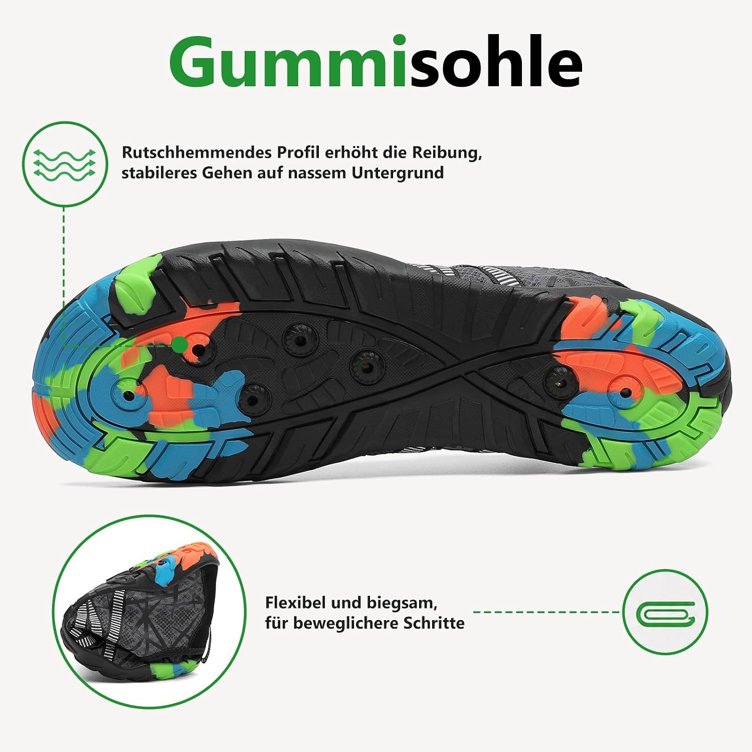 Detalle 2 de Saguaro Wasserschuhe für Herren – rutschfest, schnelltrocknend, ideal für Wassersport