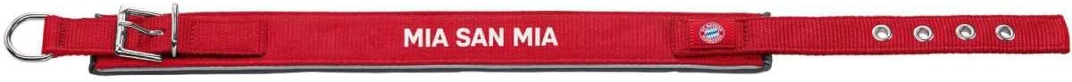 Detalle de Hunter Neopren Reflect FC Bayern München Hundehalsband, M-L (55), rot/grau