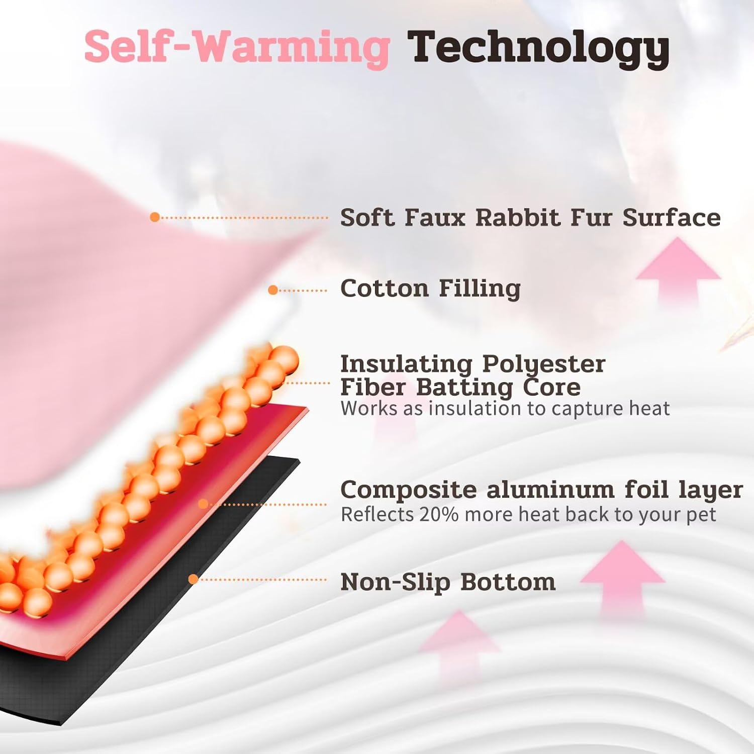 Detalle 2 de Fluffy self-warming cat mat, 86cm