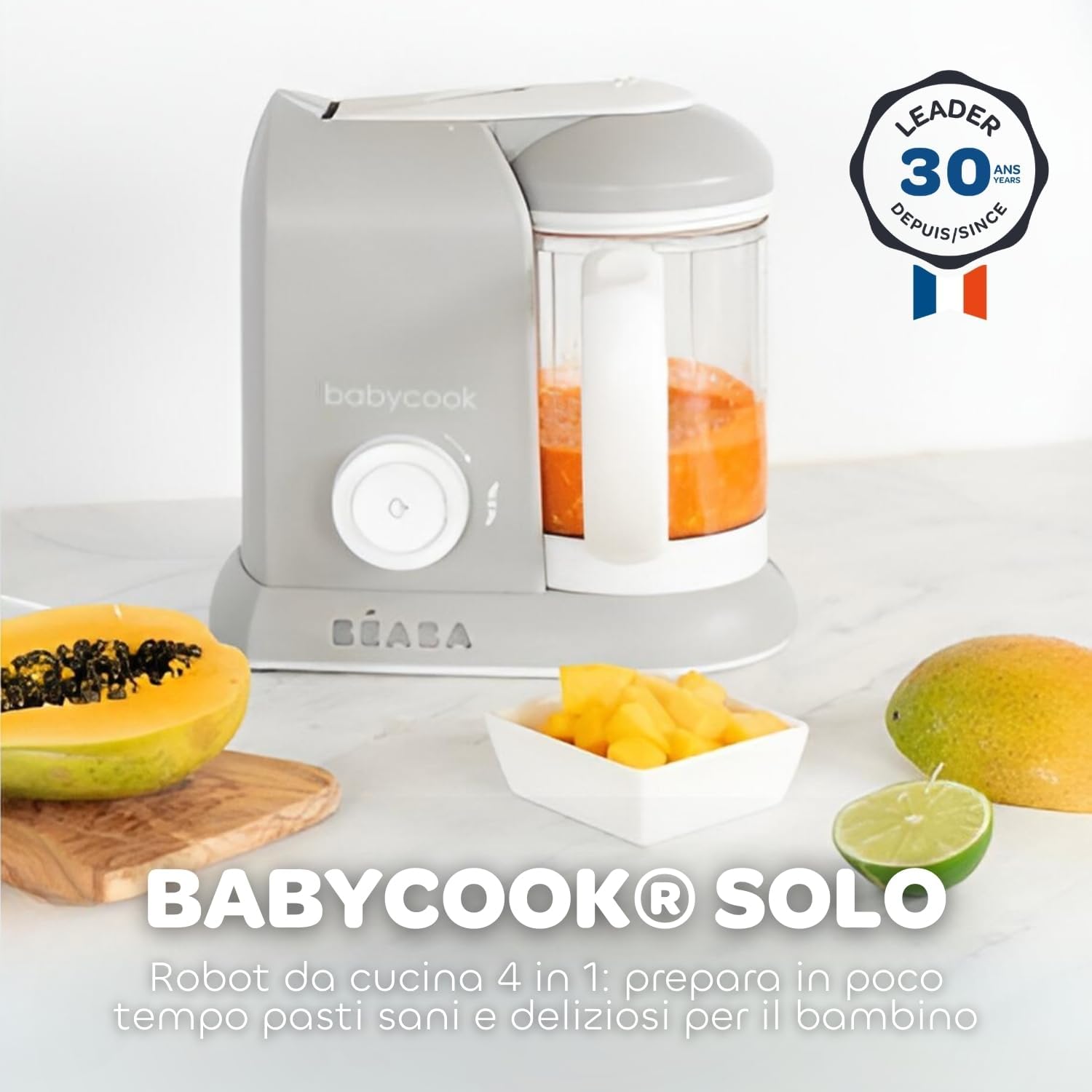 Detalle de BÉABA Babycook Solo: cuocipappa 4 in 1 per neonato e bambino, cottura a vapore rapida