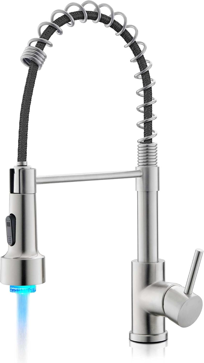 Detalle de LUFEIDRA 07BIL Kitchen Faucet with LED Temperature Lights and Dual-Mode Sprayer