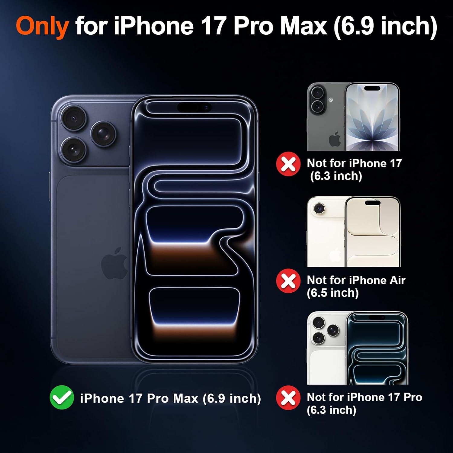 Detalle de SUPFINE Magnetic Case for iPhone 17 Pro Max — MagSafe Compatible, with 9H Screen Protector & Full Camera Protection