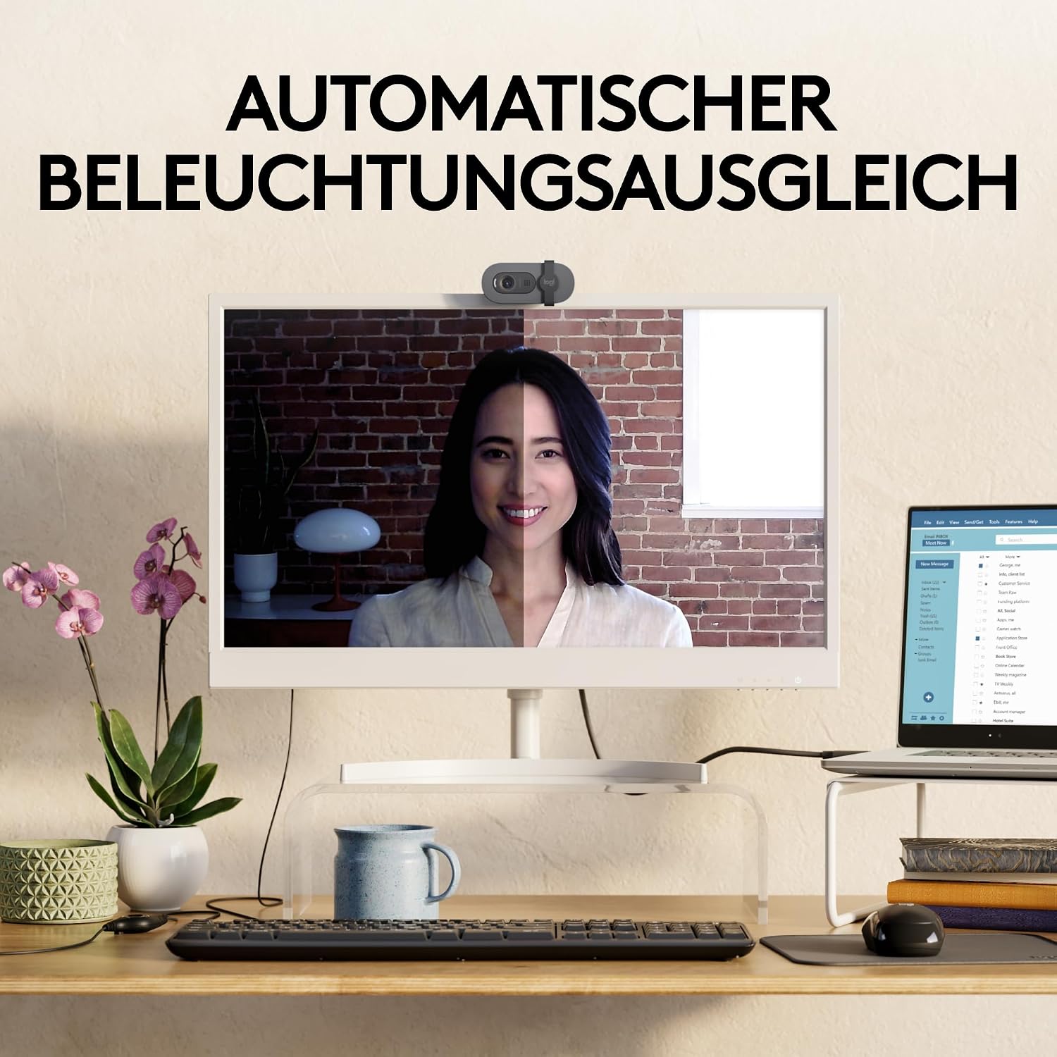 Detalle 1 de Logitech Brio 100 Full HD Webcam