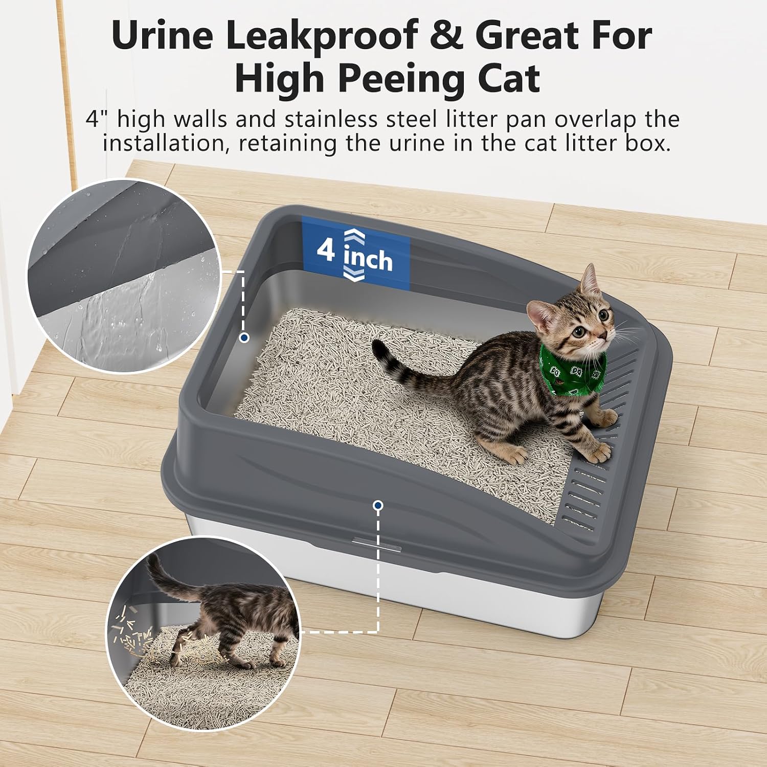 Detalle 2 de FURTIME Stainless Steel cat litter tray 21cm