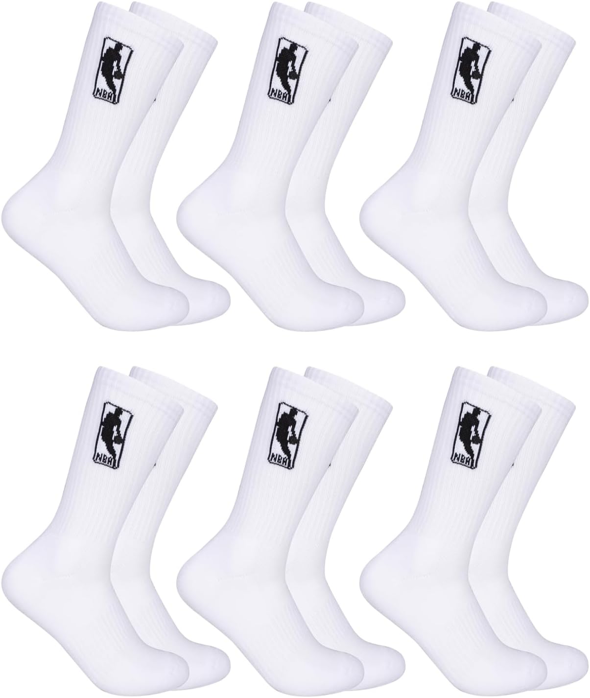 Detalle 2 de Ultra Game NBA Cushioned Crew Socks 6-Pack
