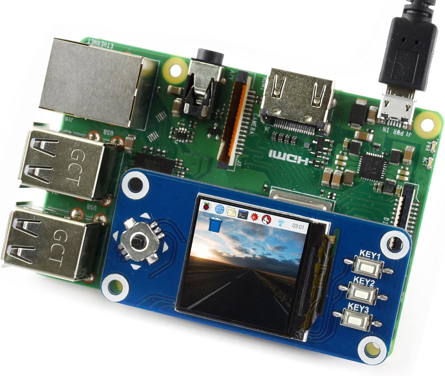 Thumbnail 1 de Waveshare 1.3inch LCD HAT Raspberry Pi用IPS液晶、240×240・SPI接続